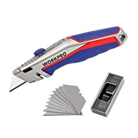 WORKPRO Cúter Retráctil de Cambio Rápido Cortador con Mango Cómodo Cuchillo Profesional para Uso Diario y Trabajo Pesado…